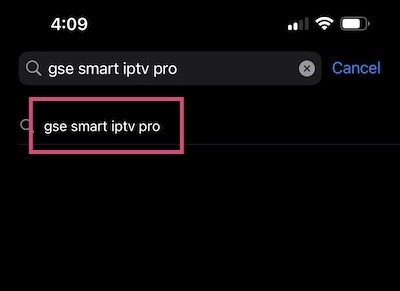 searching gse smart iptv on app store