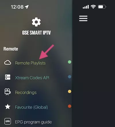 opening remote playlist on gse smart iptv