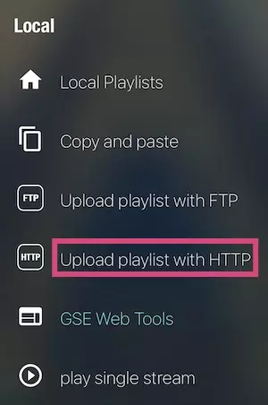 HTTP Playlist upload gse smart iptv