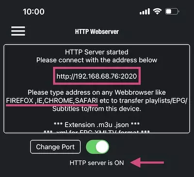 web server address granted on gse smart iptv