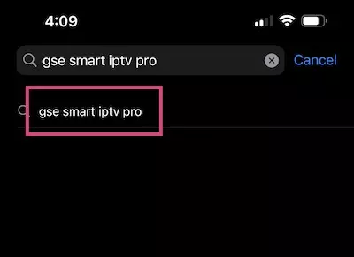 searching gse smart iptv on app store